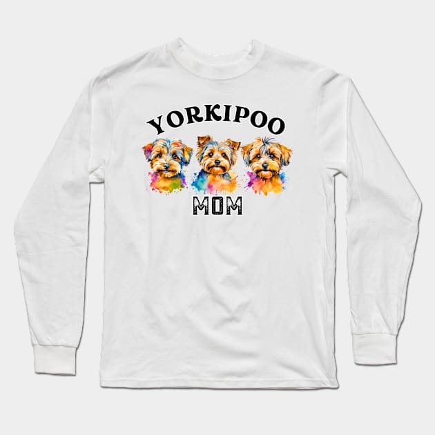 Yorkipoo MOM Long Sleeve T-Shirt by Doodle and Things